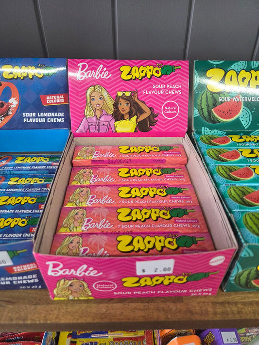 Zappo - Barbie - Sour Peach Flavour Chews